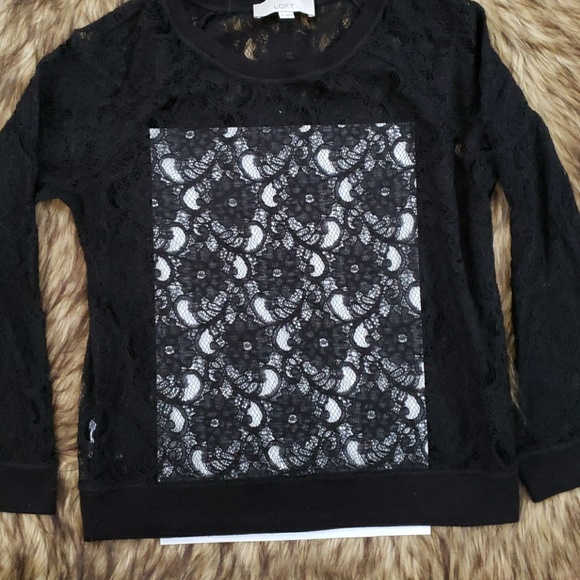 Ann Taylor Loft lace shirt - Picture 2 of 8